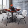 Kobe Square Tables > Breakroom Tables > Kobe Square Table & Chair Sets, 42 W, 42 L, 29 H, Cherry TKB4242CH47GY
